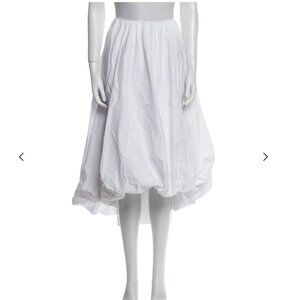 Staud Knee Length Bubble White Skirt, Size L